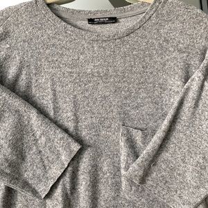 Zara Grey Short Sleeve Sweater